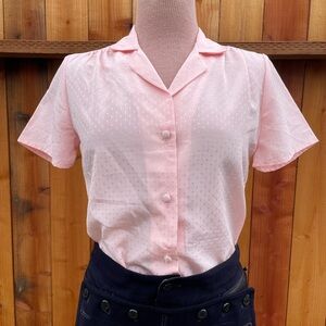 Vintage JONATHAN MARTIN 80s does 40s Pink Blouse Diamond Princess Donna Fabric